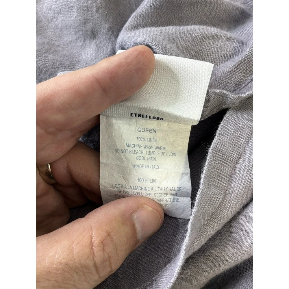 Bellora Milano Pair of Shams Queen Purple Linen Envelope Made in Italy